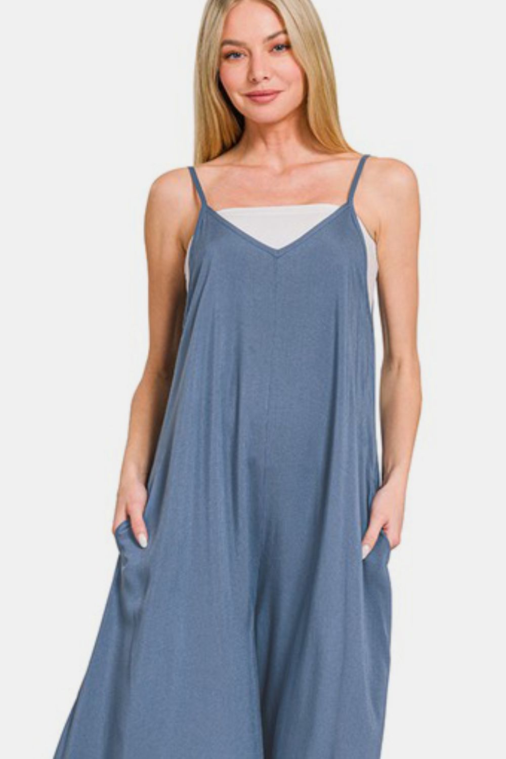 Zenana’s Overalls - Dusty Blue