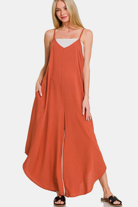 Zenana Overalls -Rust