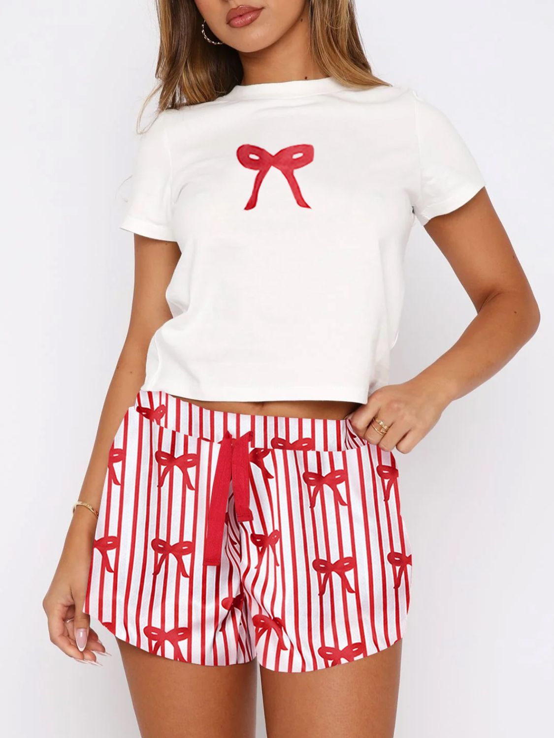 Bows and Stripes PJ - Two Piece