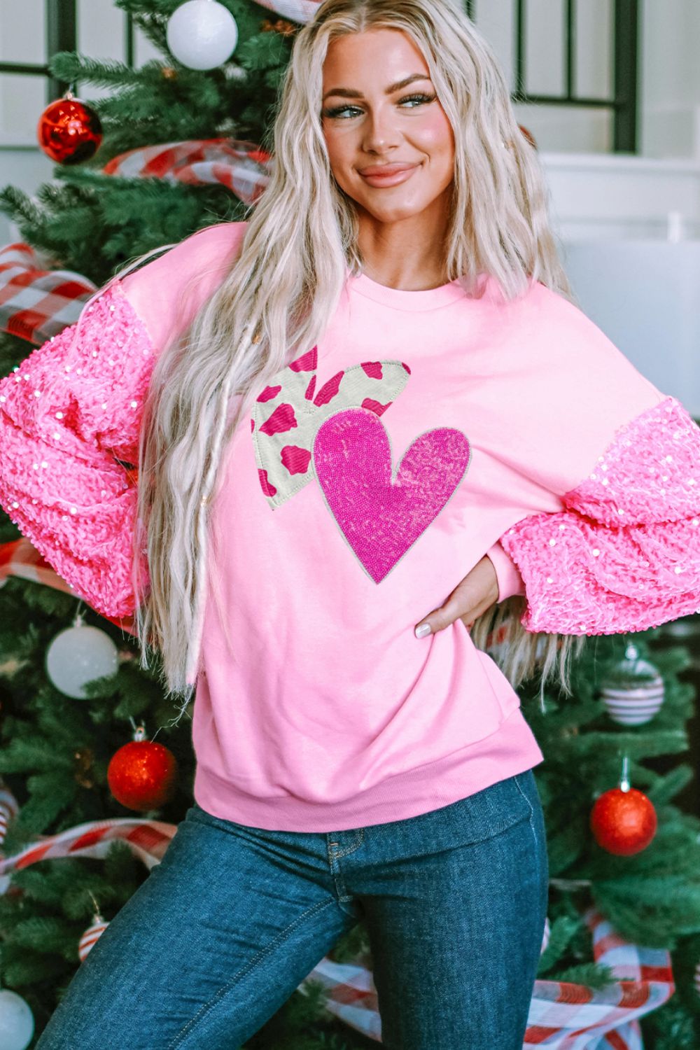 Sequin Heart - Long Sleeve