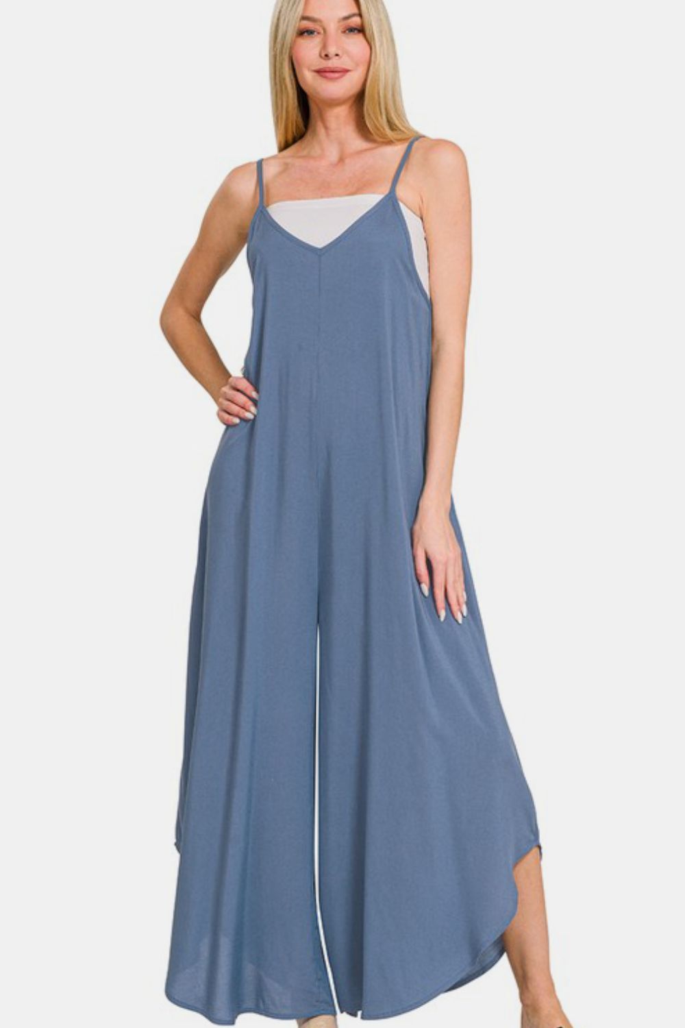 Zenana’s Overalls - Dusty Blue