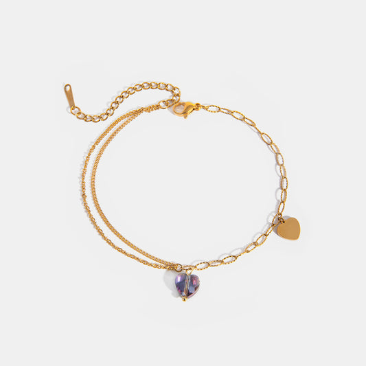 Crystal Heart Anklet