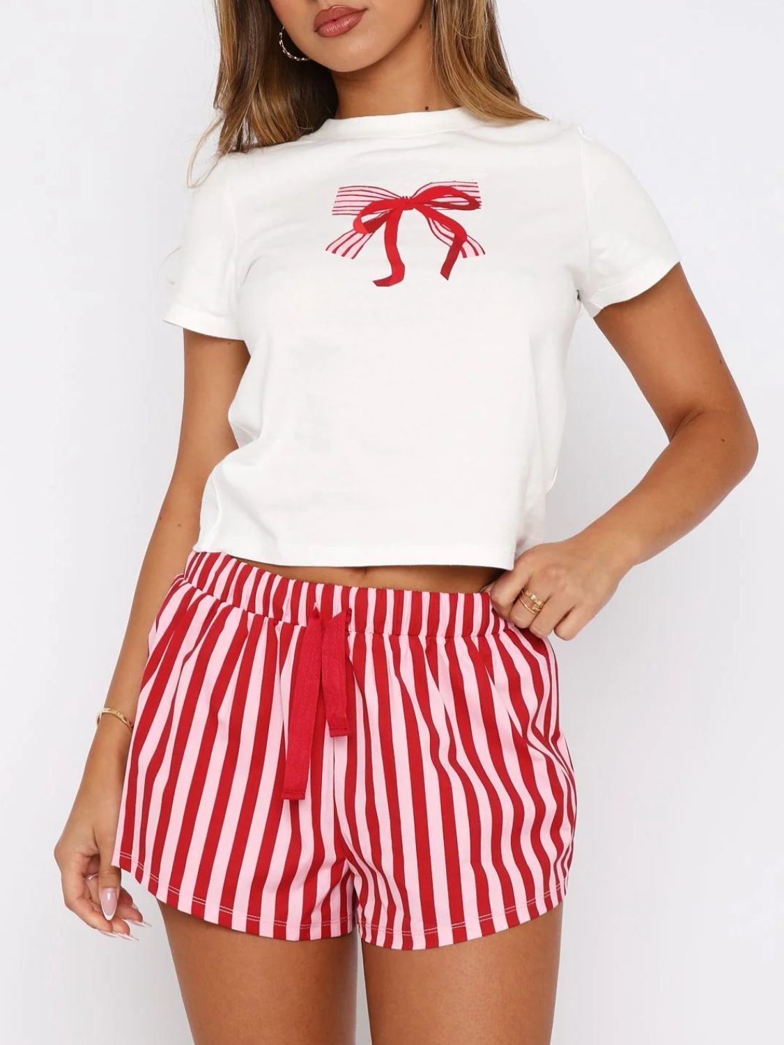 Bows and Stripes PJ - Two Piece