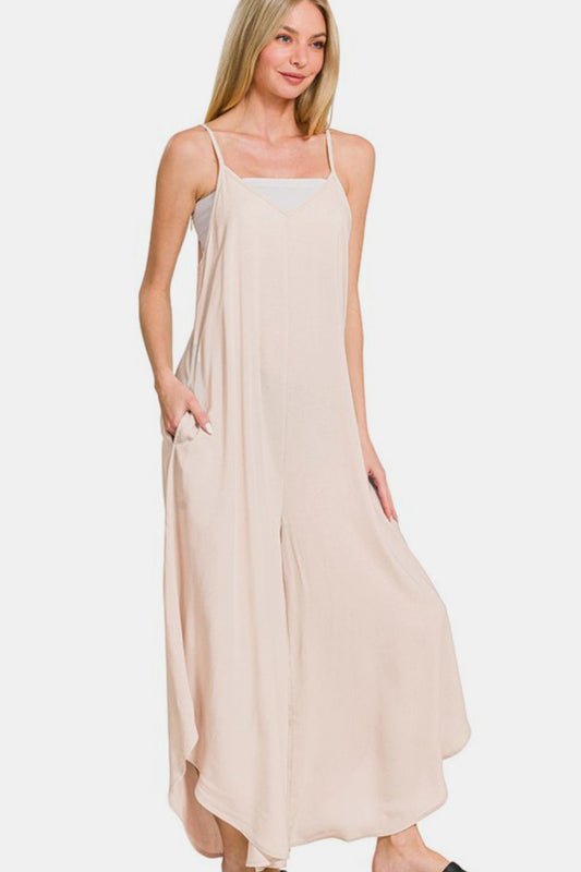 Zenana Overalls - Beige